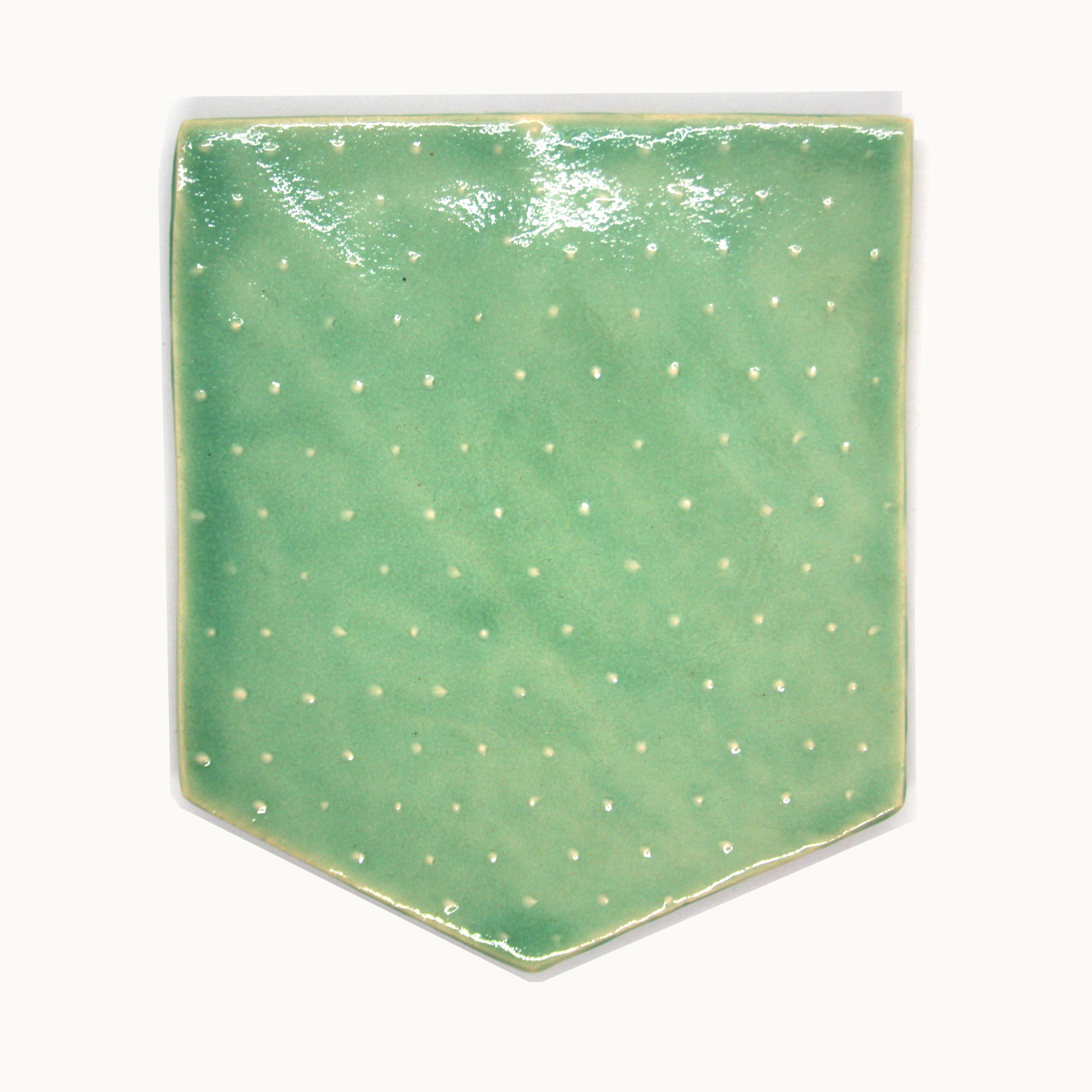 Bolsillo personalizado de cerámica original hecho a mano Bowtery Manguilla verde menta. Mint green original handmade ceramic pocket Bowtery Manguilla